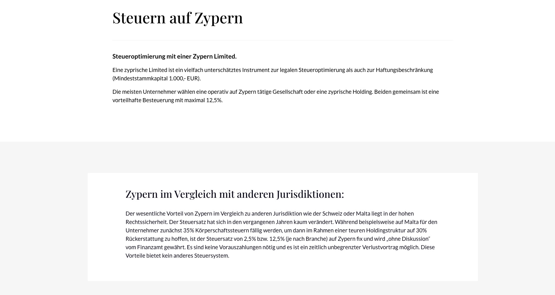 Florian Wilk Zypern Steuern Limited