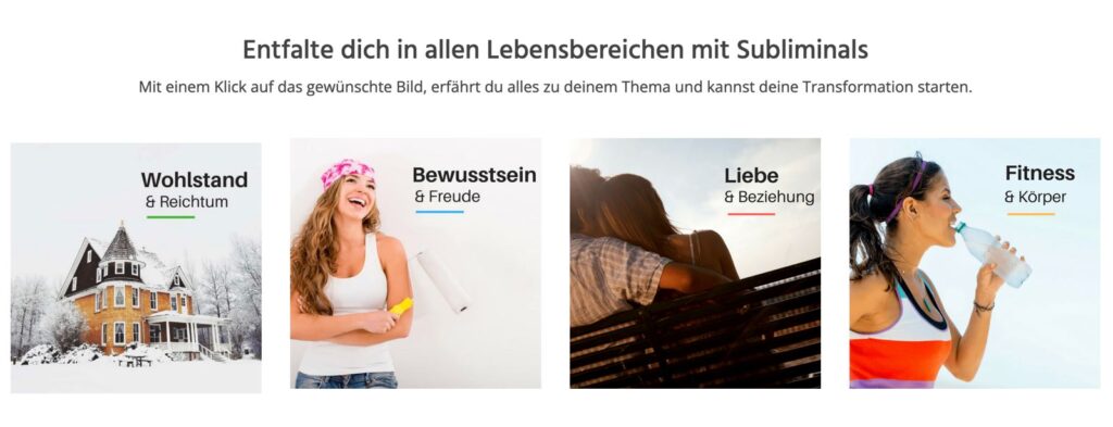 Alica Wohlfahrt Subliminals - Lebensbereiche